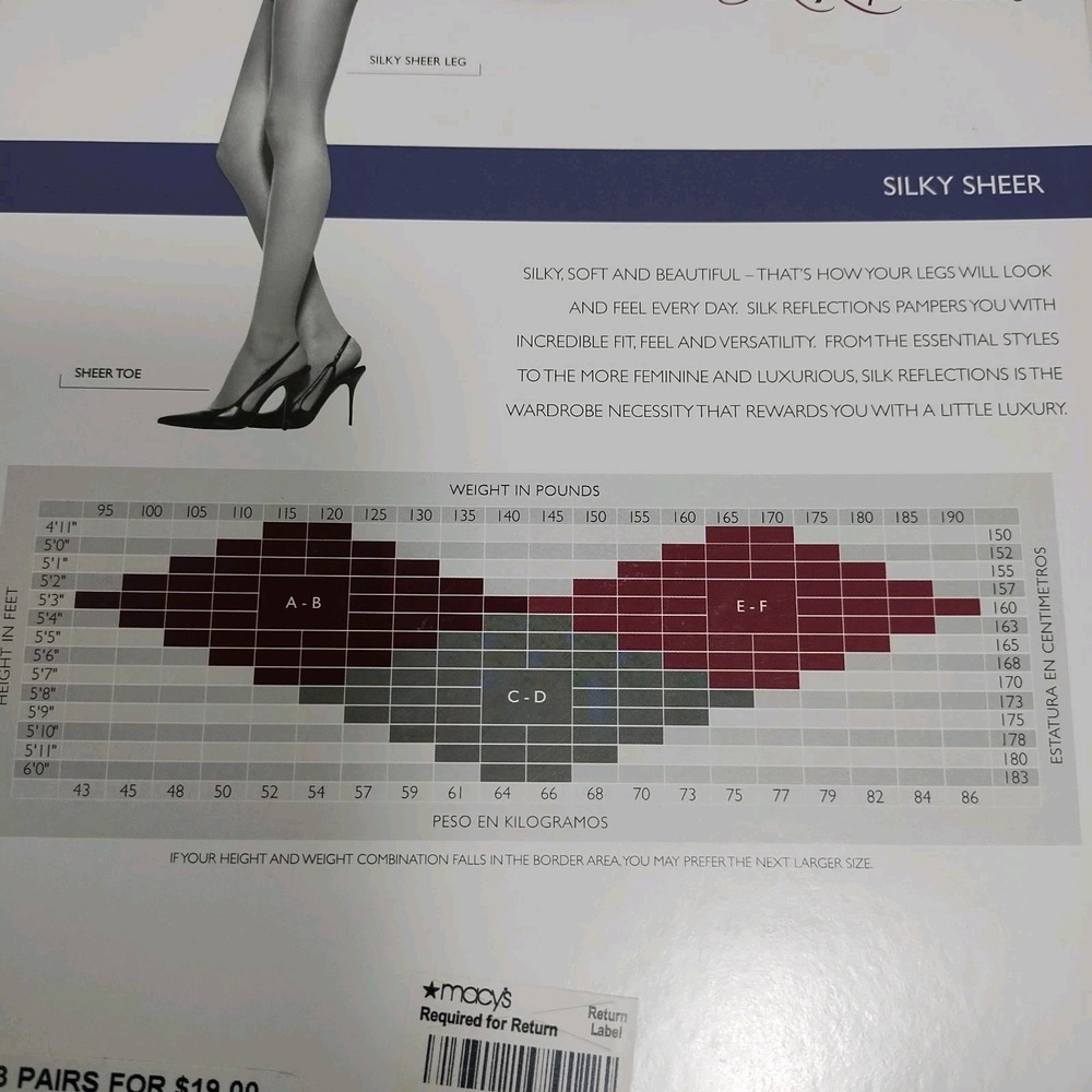 3 Hanes Silk Reflections Sheer Pantyhose Control Top 0D042 Size EF Barely Black - Picture 7 of 8